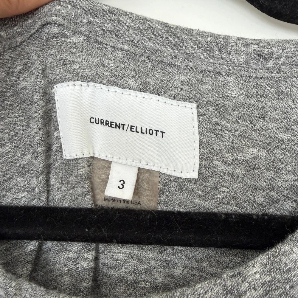 Current/Elliott The Perfect Muscle Tee Dress Heather Grey Midi Slit Large